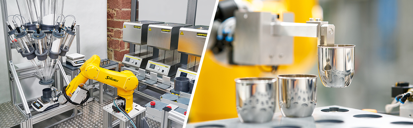 Development of new technical glasses using a robot-controlled process line for automated glass development